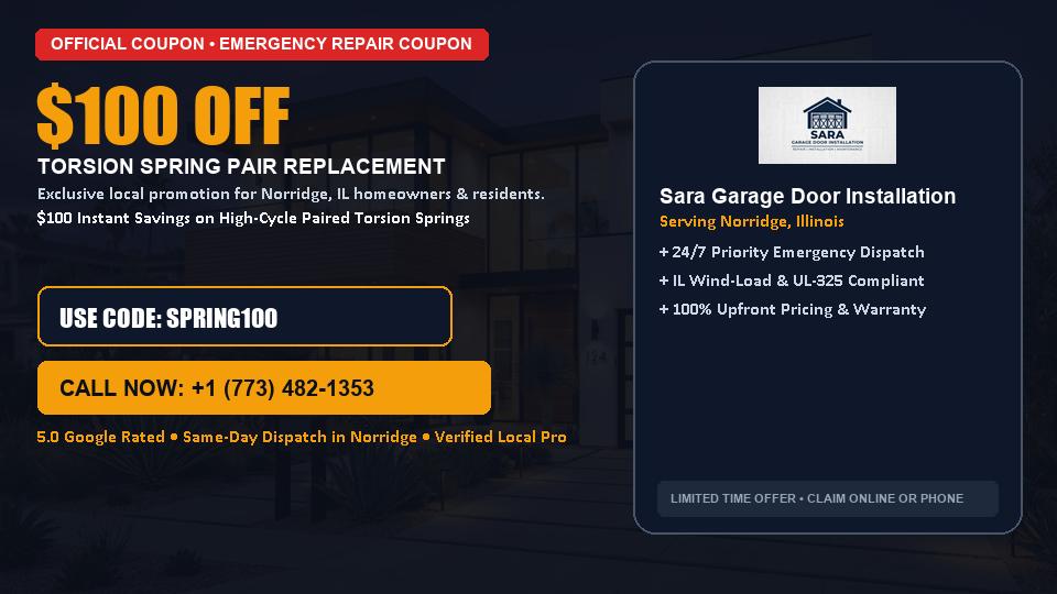 Sara Garage Door Installation $100 OFF Dual Torsion Spring Replacement