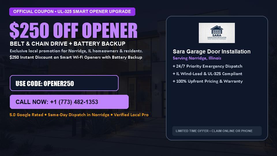 Sara Garage Door Installation $250 OFF Premium LiftMaster Opener Installation in Norridge, IL